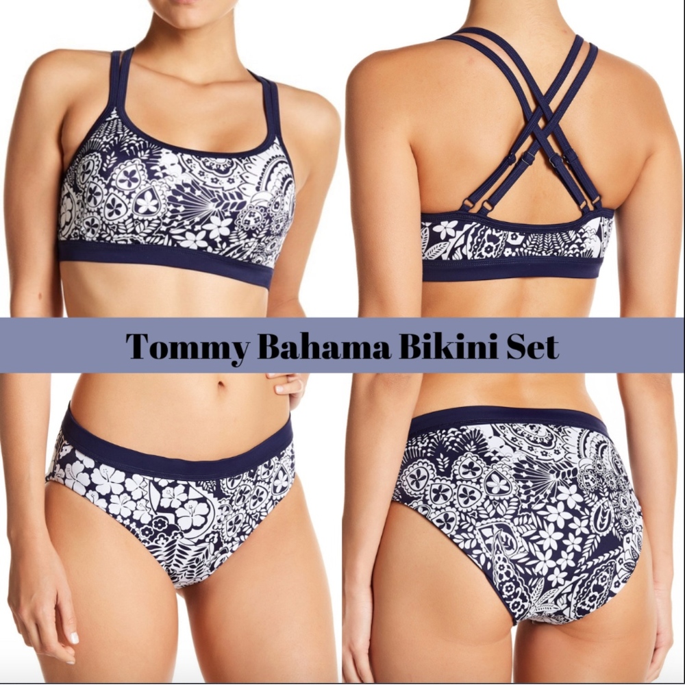 NEW Tommy Bahama Paisley Bikini‎ Top + Bottom Set